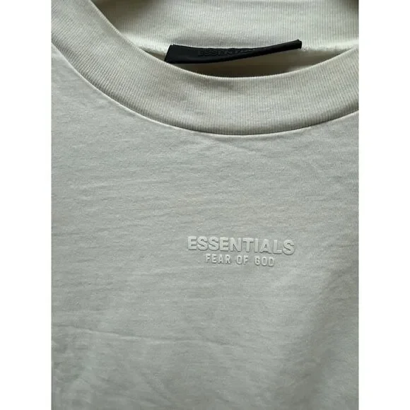 Fear of God Essentials Classic Long Sleeve Tee.Ivory. Oversized.Streetwear. Sz L - Picture 3 of 14
